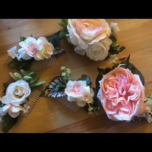 Custom floral hair combs